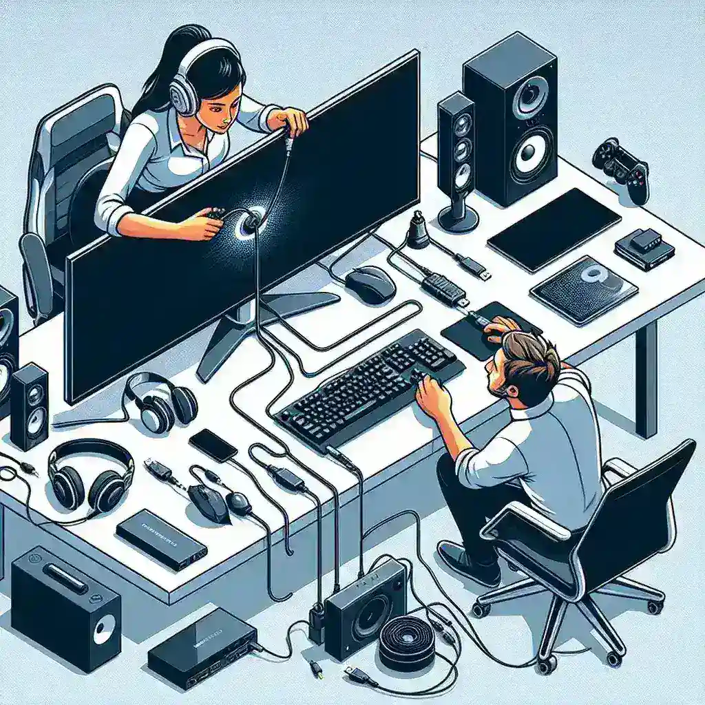 How do I connect multiple devices to an LED monitor?