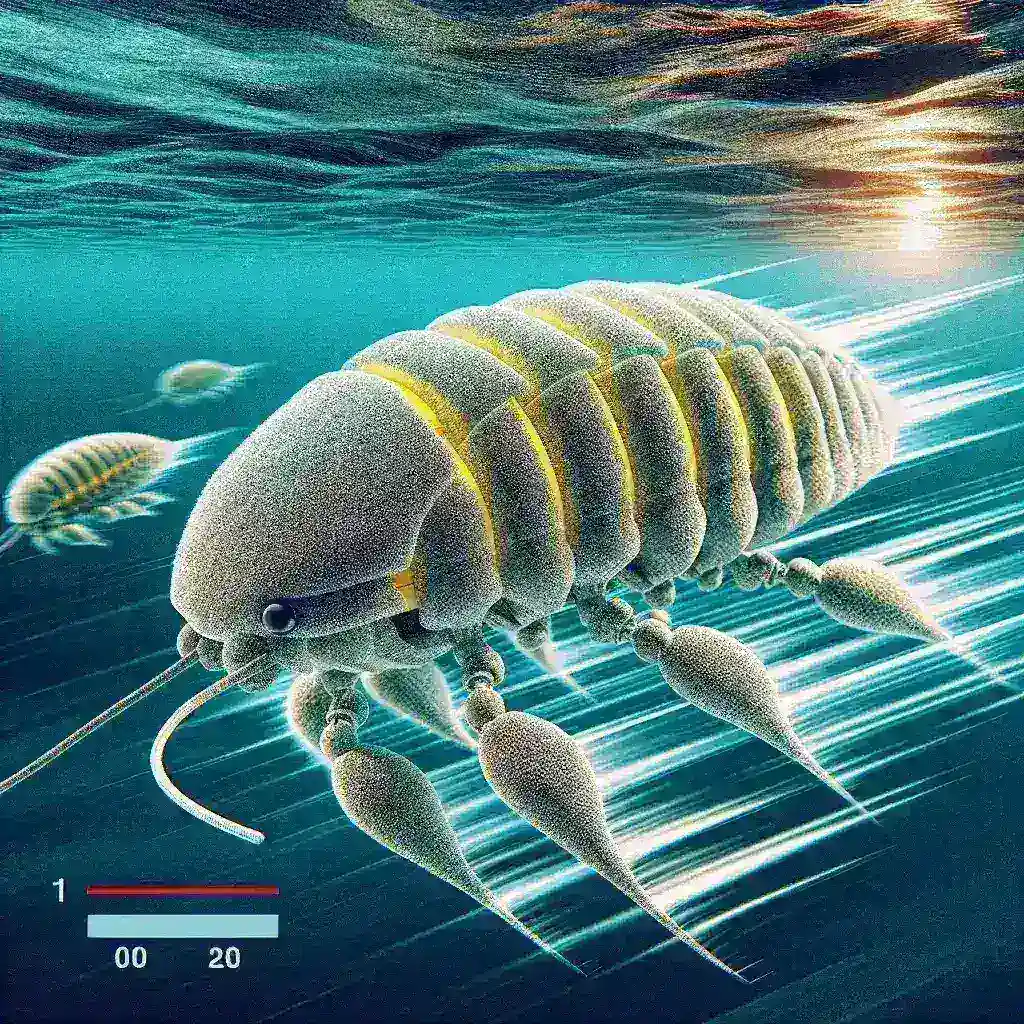 "Soft robot copepod demonstrating rapid aquatic movement, showcasing bio-inspired design and advanced robotics technology in a water environment."